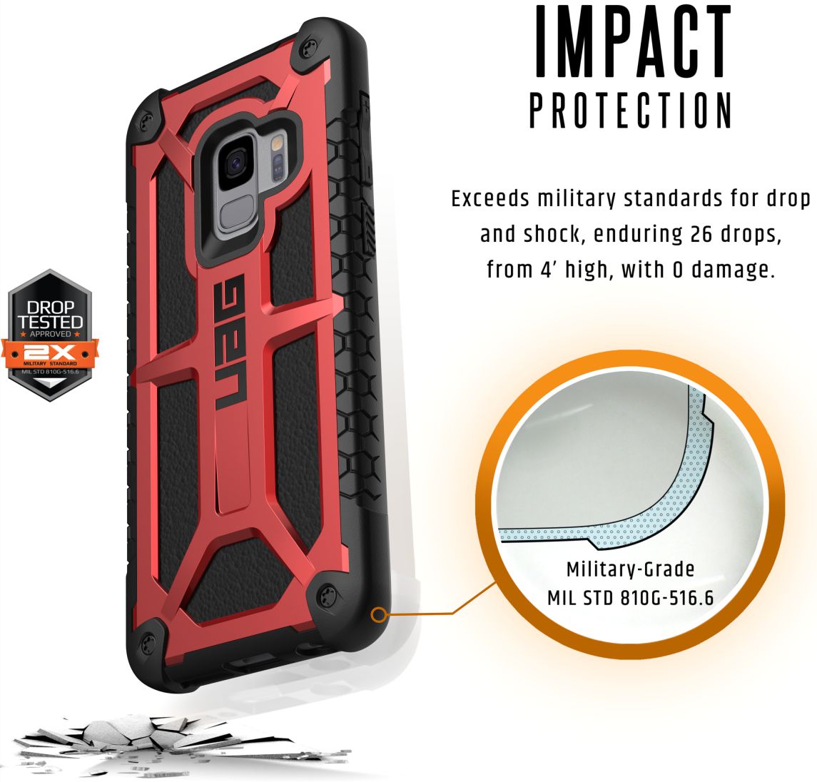 Urban Armor Gear Monarch Hoesje Samsung Galaxy S9 Crimson afbeelding 5