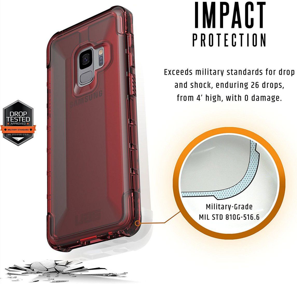 Urban Armor Gear Plyo Hoesje Samsung Galaxy S9 Crimson afbeelding 5