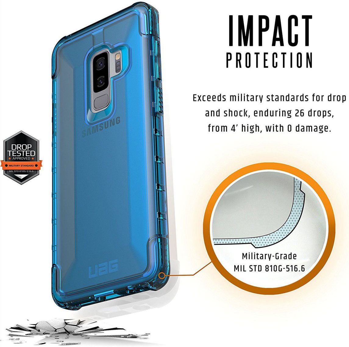 Urban Armor Gear Plyo Hoesje Samsung Galaxy S9 Plus Glacier afbeelding 2