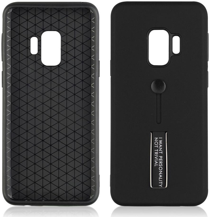 Samsung Galaxy S9 TPU Hoesje met Standaard Zwart afbeelding 5