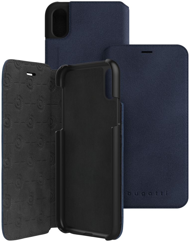 Bugatti Parigi Ultrasuede Luxe Hoesje Apple iPhone X Blauw afbeelding 3