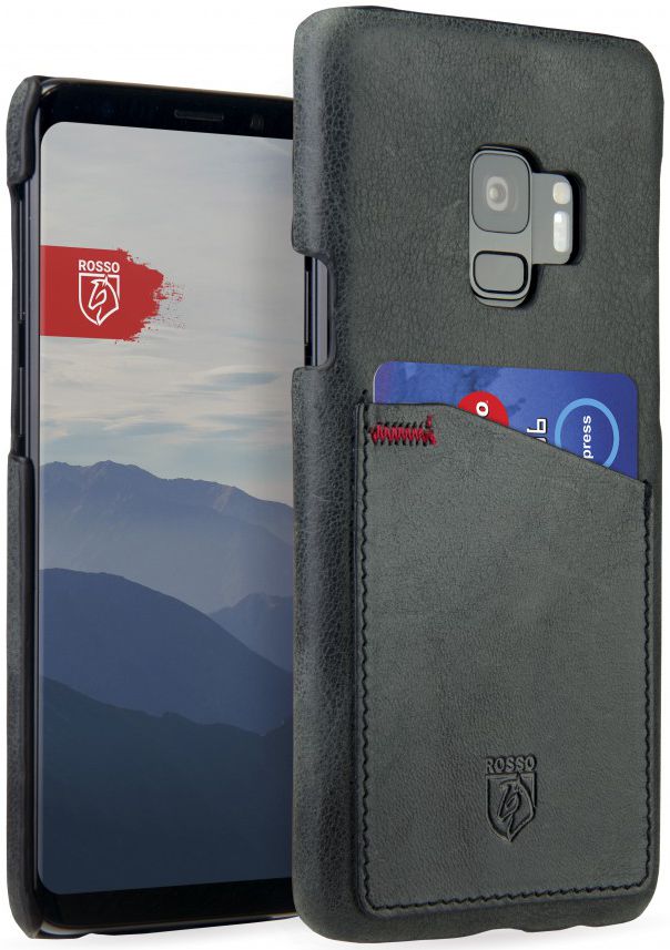 Rosso Select Samsung Galaxy S9 Hoesje Echt Leer Back Cover Zwart afbeelding 1
