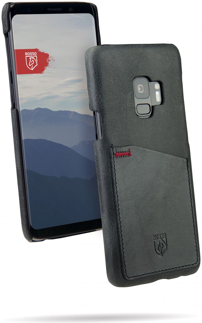 Rosso Select Samsung Galaxy S9 Hoesje Echt Leer Back Cover Zwart afbeelding 2