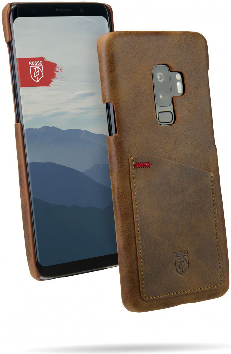 Rosso Select Samsung Galaxy S9 Plus Hoesje Echt Leer Back Cover Bruin afbeelding 2