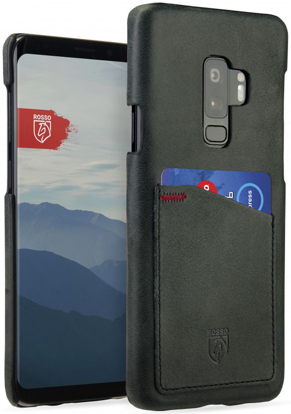 Rosso Select Samsung Galaxy S9 Plus Hoesje Echt Leer Back Cover Zwart afbeelding 1