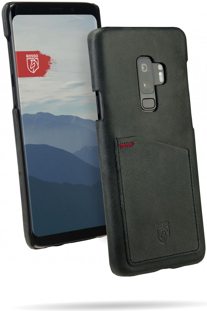 Rosso Select Samsung Galaxy S9 Plus Hoesje Echt Leer Back Cover Zwart afbeelding 2