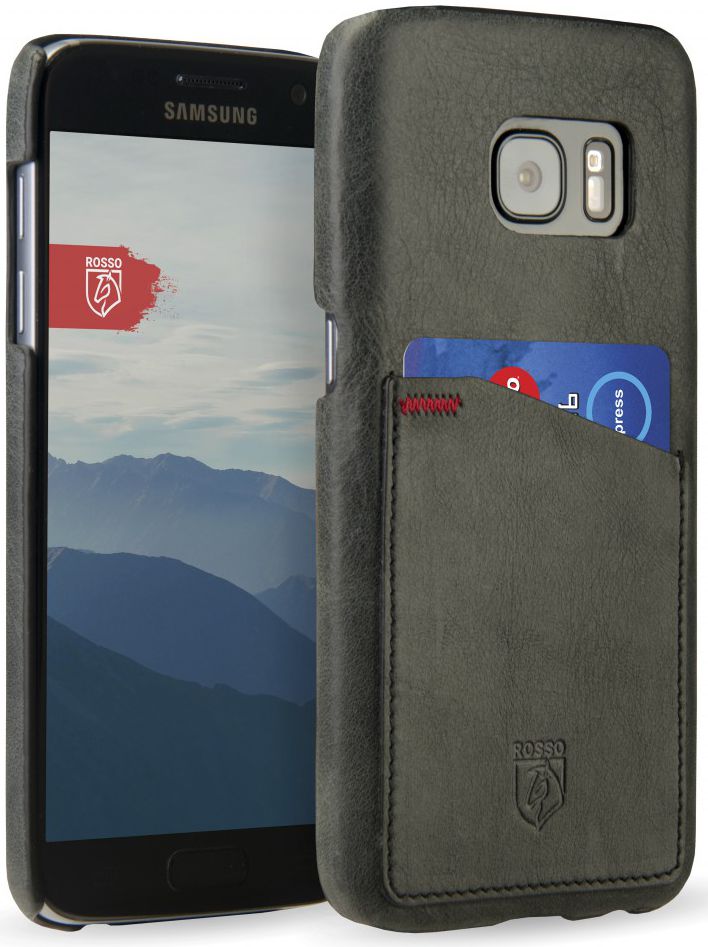 Rosso Select Samsung Galaxy S7 Hoesje Echt Leer Back Cover Zwart afbeelding 1