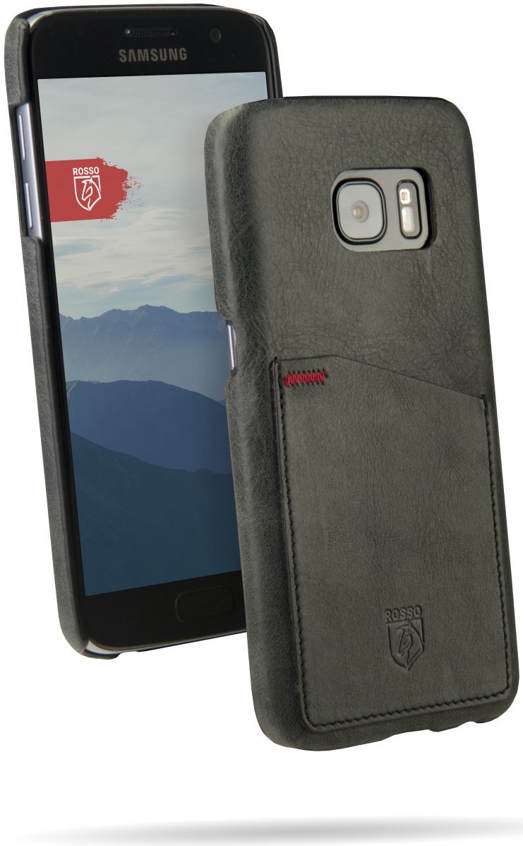 Rosso Select Samsung Galaxy S7 Hoesje Echt Leer Back Cover Zwart afbeelding 2