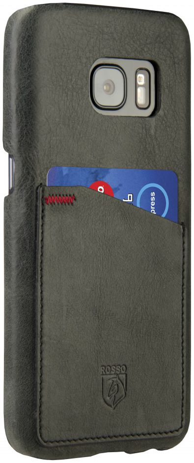 Rosso Select Samsung Galaxy S7 Hoesje Echt Leer Back Cover Zwart afbeelding 3