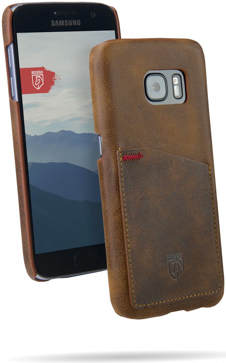 Rosso Select Samsung Galaxy S7 Hoesje Echt Leer Back Cover Bruin afbeelding 2