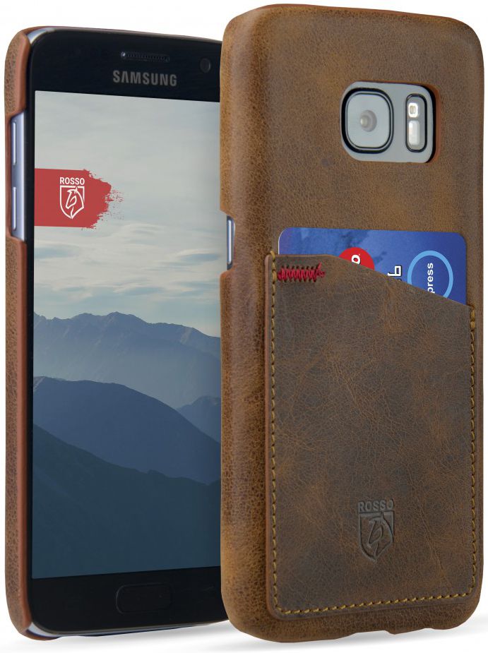 Rosso Select Samsung Galaxy S7 Hoesje Echt Leer Back Cover Bruin afbeelding 1
