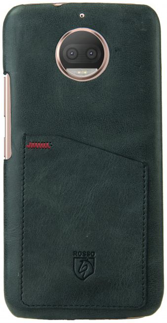 Rosso Select Motorola Moto G5S Hoesje Echt Leer Back Cover Zwart afbeelding 1
