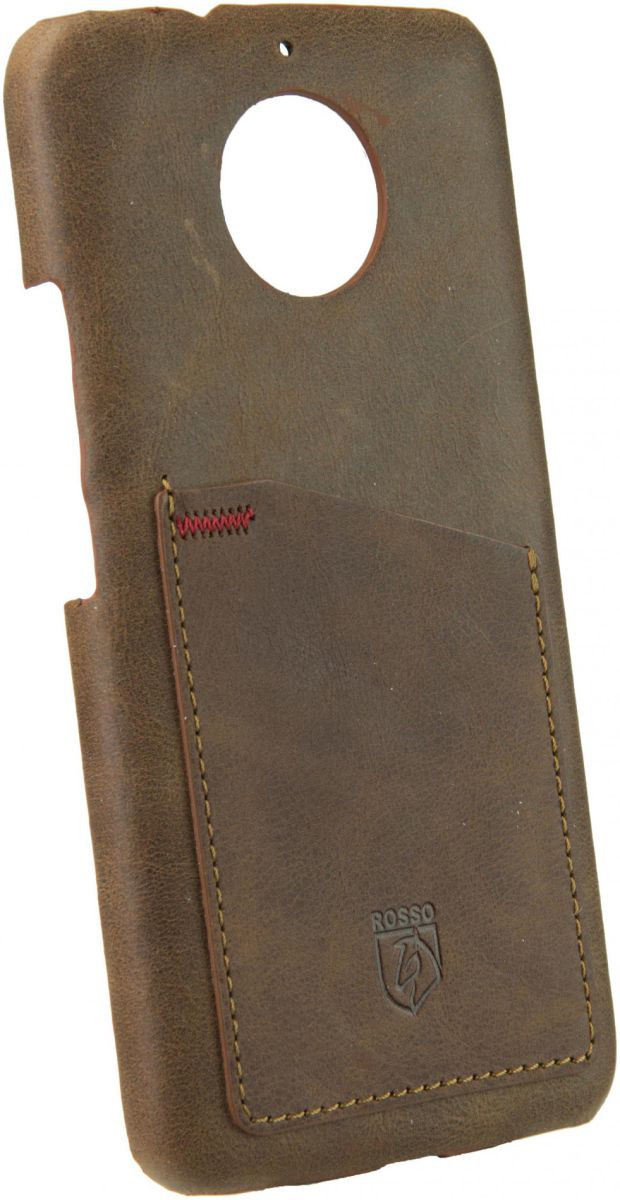 Rosso Select Motorola Moto G5S Hoesje Echt Leer Back Cover Bruin afbeelding 3