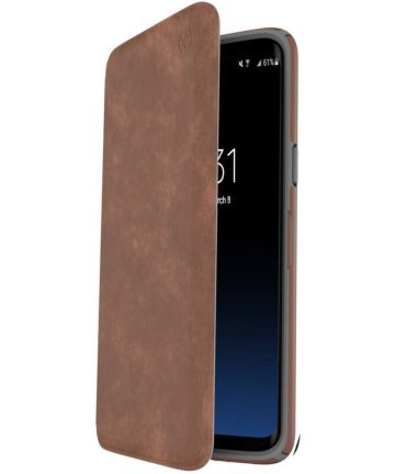Speck Presidio Echt Leren Book Case Samsung Galaxy S9 Hoesje Bruin Hoesjes