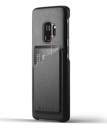 Mujjo Lederen Wallet Case Samsung Galaxy S9 Zwart Hoesjes
