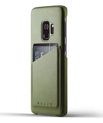 Mujjo Lederen Wallet Case Samsung Galaxy S9 Groen Hoesjes