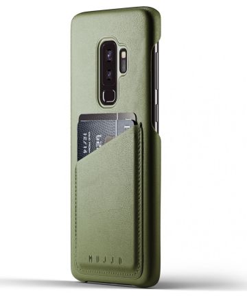 Mujjo Lederen Wallet Case Samsung Galaxy S9 Plus Groen Hoesjes