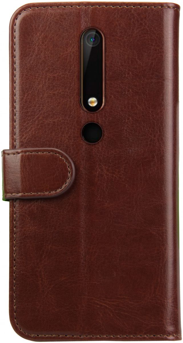 Rosso Element Nokia 6 (2018)  Hoesje Book Cover Bruin afbeelding 4