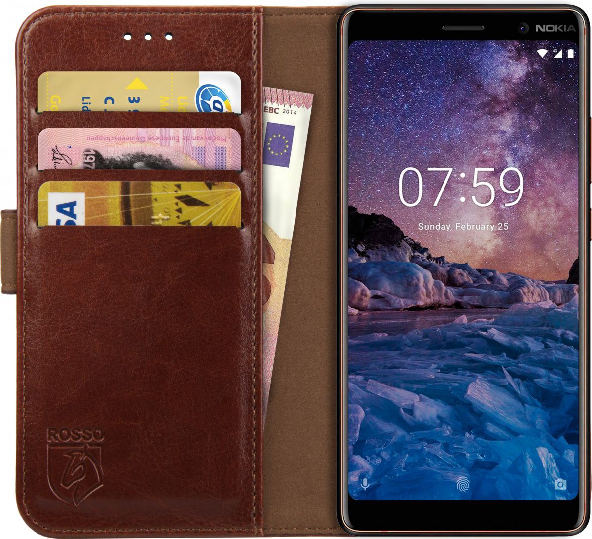 Rosso Element Nokia 7 Plus Hoesje Book Cover Bruin afbeelding 1