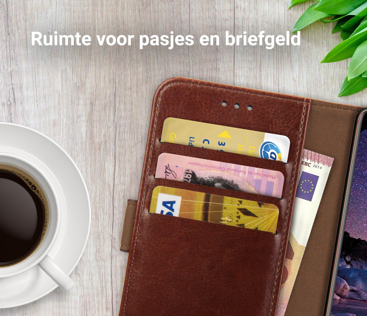 Rosso Element Nokia 7 Plus Hoesje Book Cover Bruin afbeelding 8