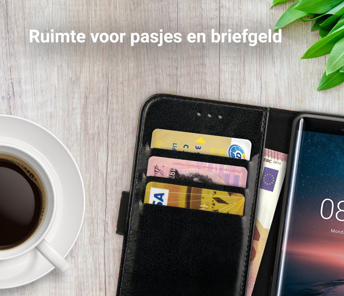 Rosso Element Nokia 8 Sirocco Hoesje Book Cover Zwart afbeelding 8