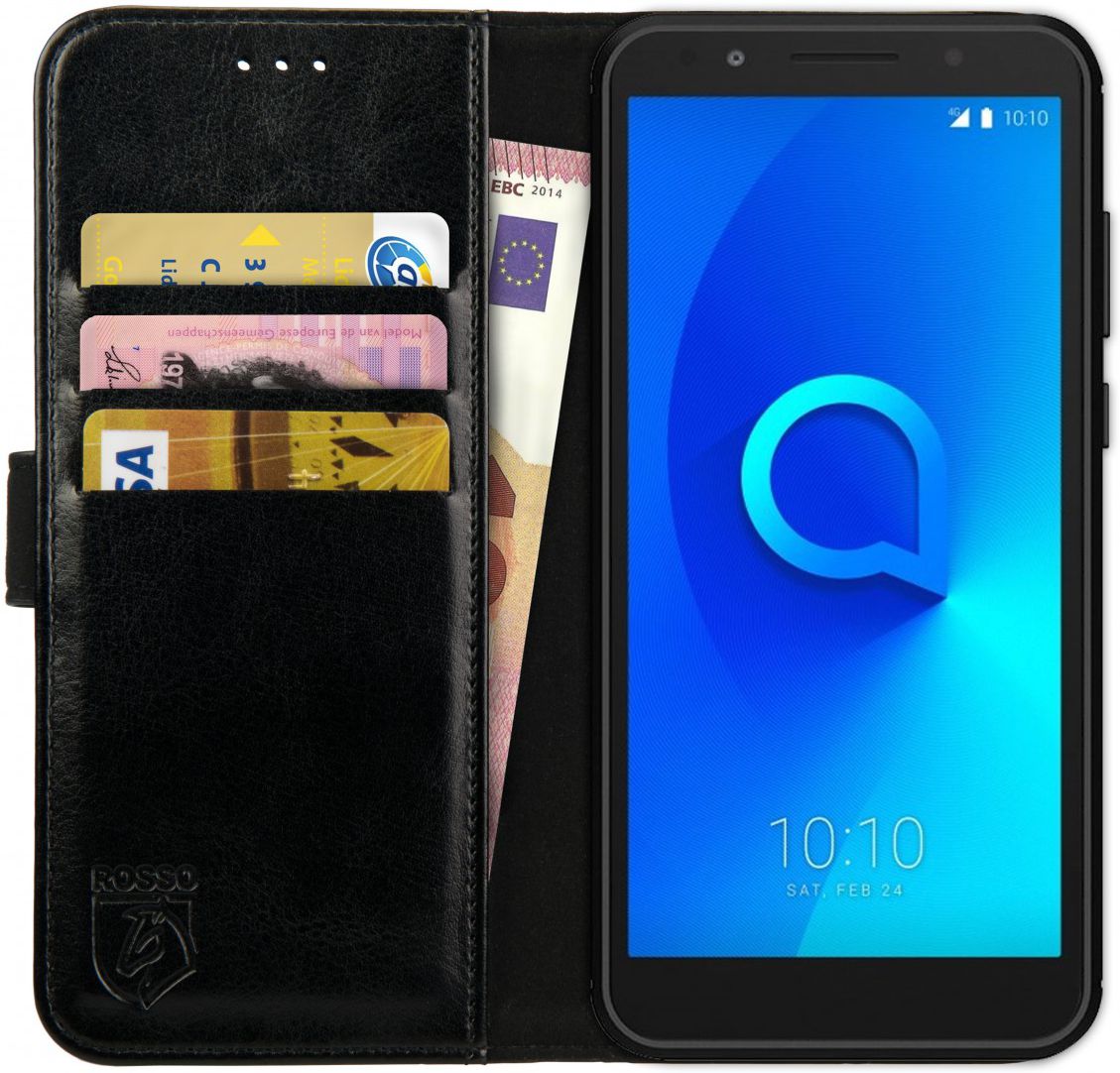 Rosso Element Alcatel 1x Hoesje Book Cover Zwart afbeelding 1