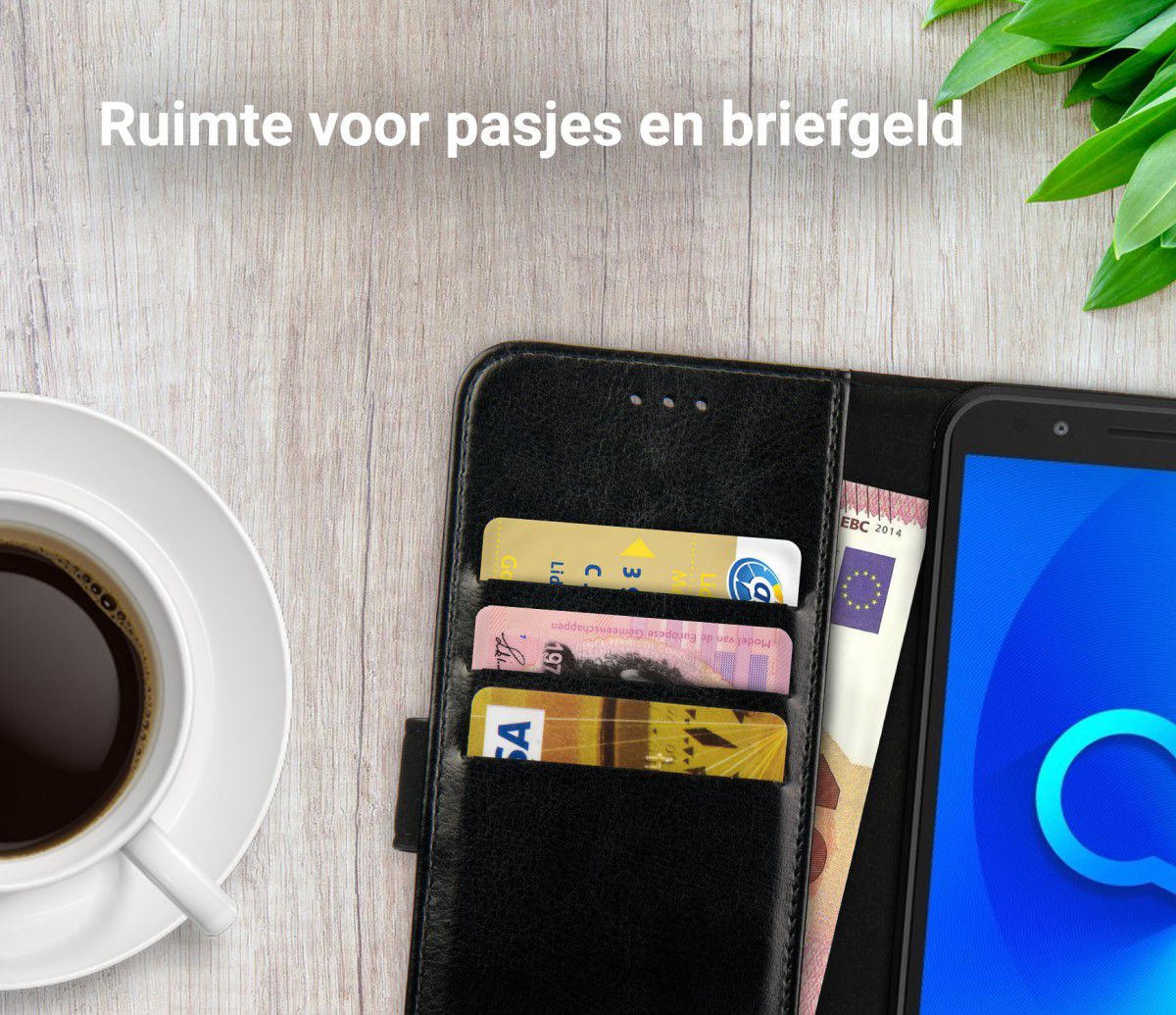Rosso Element Alcatel 1x Hoesje Book Cover Zwart afbeelding 8