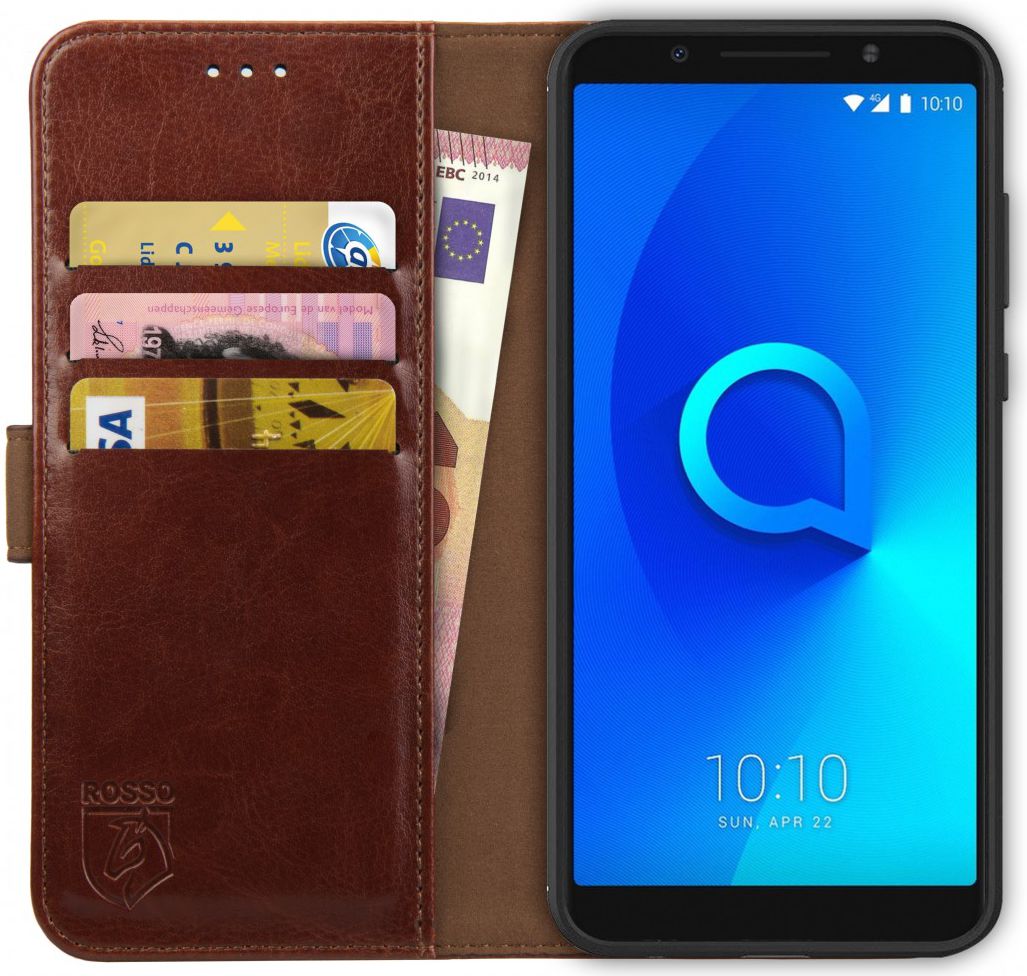 Rosso Element Alcatel 3x Hoesje Book Cover Bruin afbeelding 1