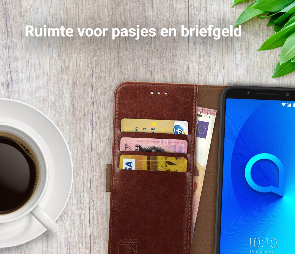 Rosso Element Alcatel 3x Hoesje Book Cover Bruin afbeelding 8