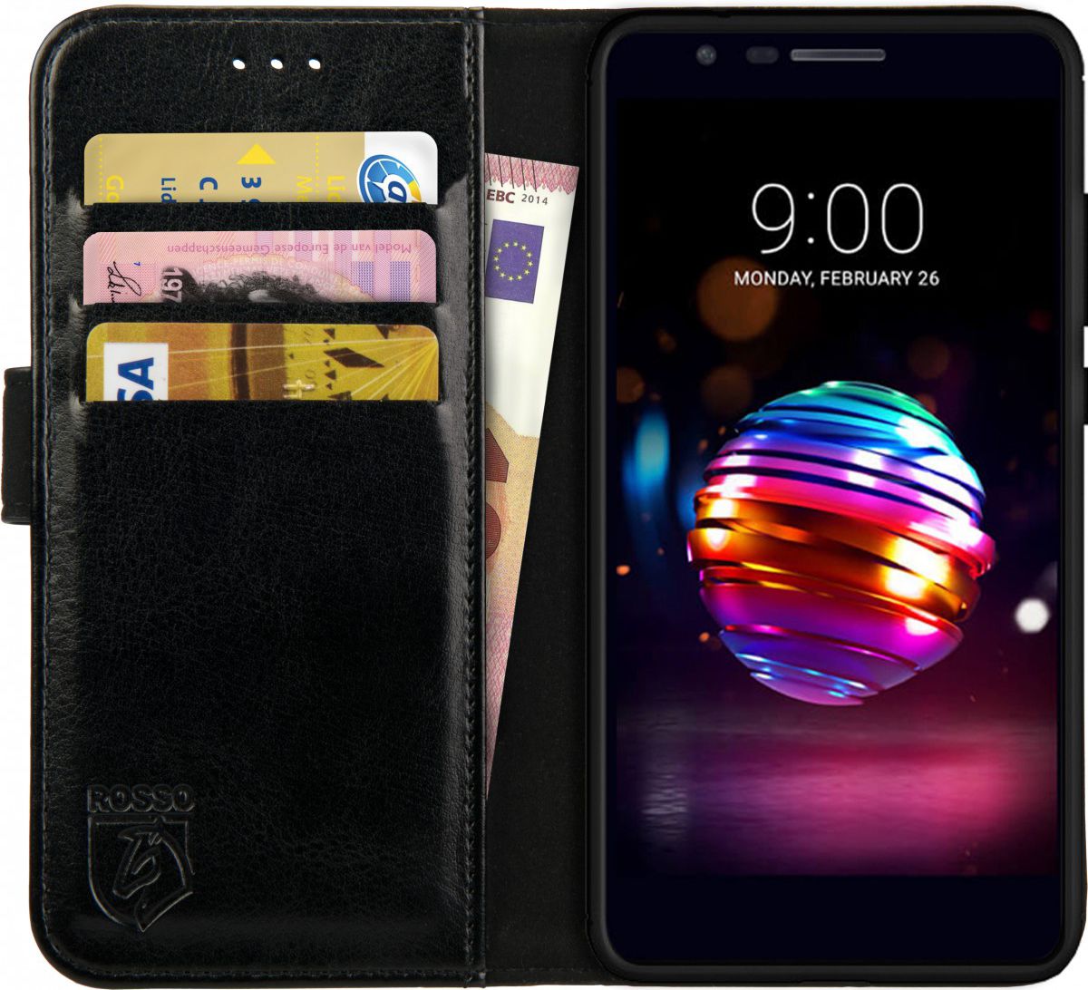 Rosso Element LG K11 Hoesje Book Cover Zwart afbeelding 1