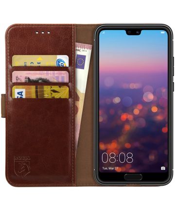 Rosso Element Huawei P20 Hoesje Book Cover Bruin Hoesjes