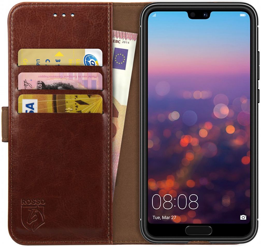 Rosso Element Huawei P20 Hoesje Book Cover Bruin afbeelding 1
