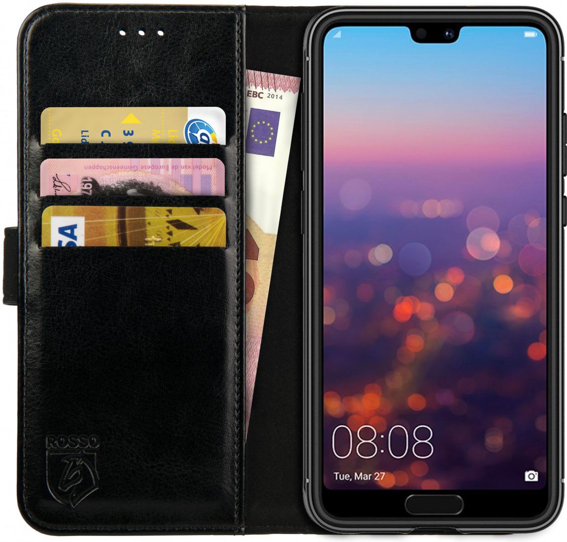 Rosso Element Huawei P20 Hoesje Book Cover Zwart afbeelding 1