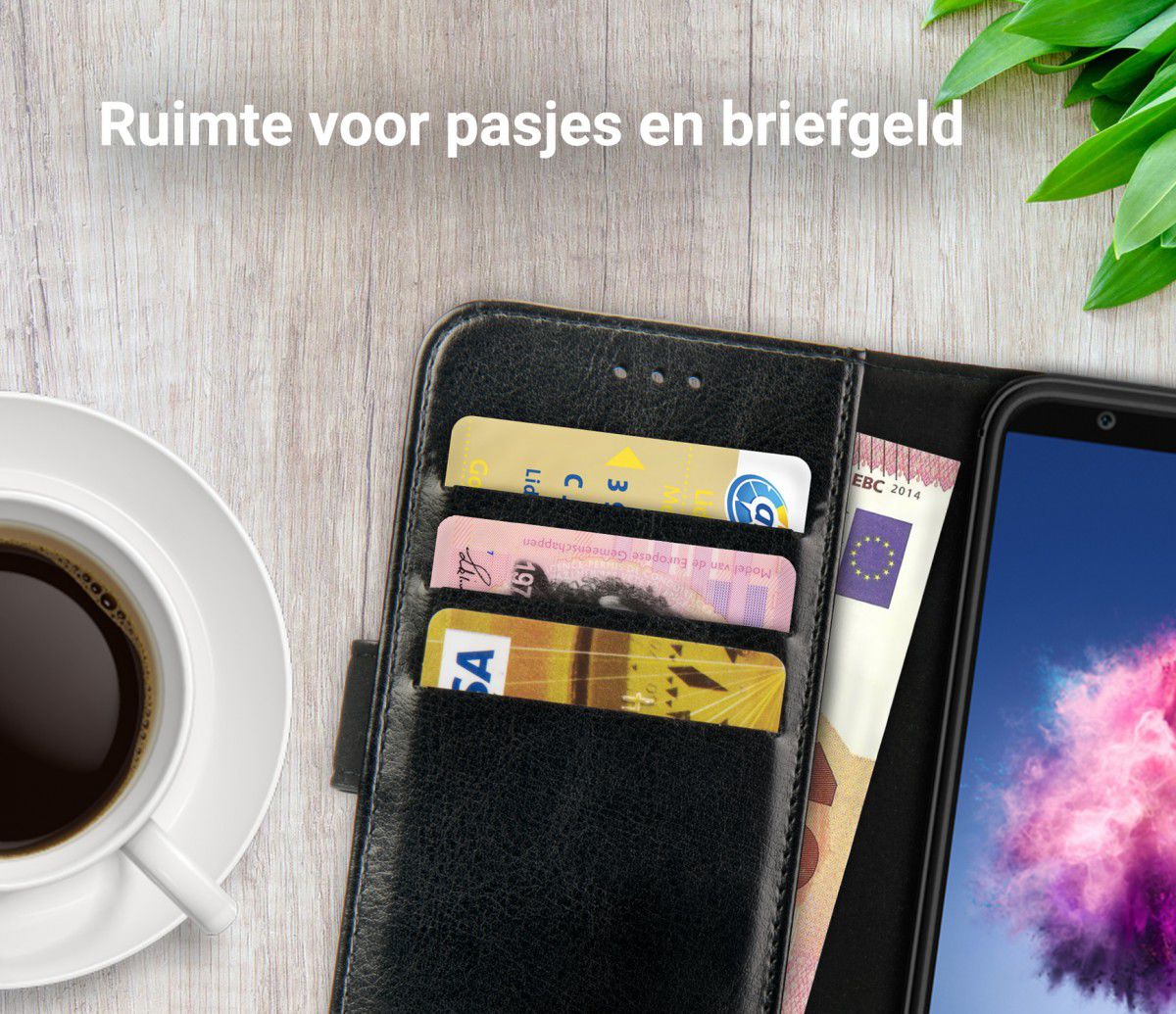 Rosso Element Huawei P Smart Hoesje Book Cover Zwart afbeelding 8