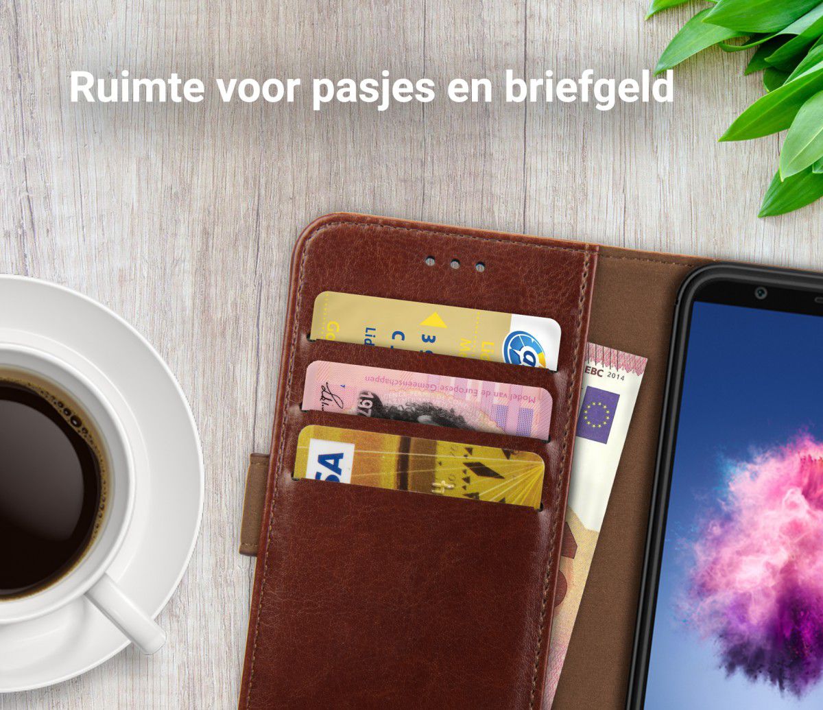 Rosso Element Huawei P Smart Hoesje Book Cover Bruin afbeelding 9