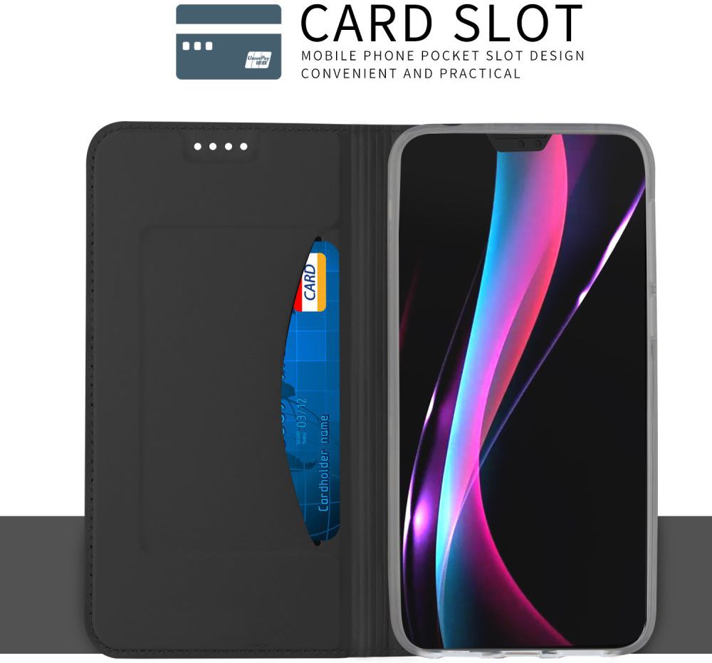 Huawei P20 Flip Hoesje met Kaart Houder Zwart afbeelding 1
