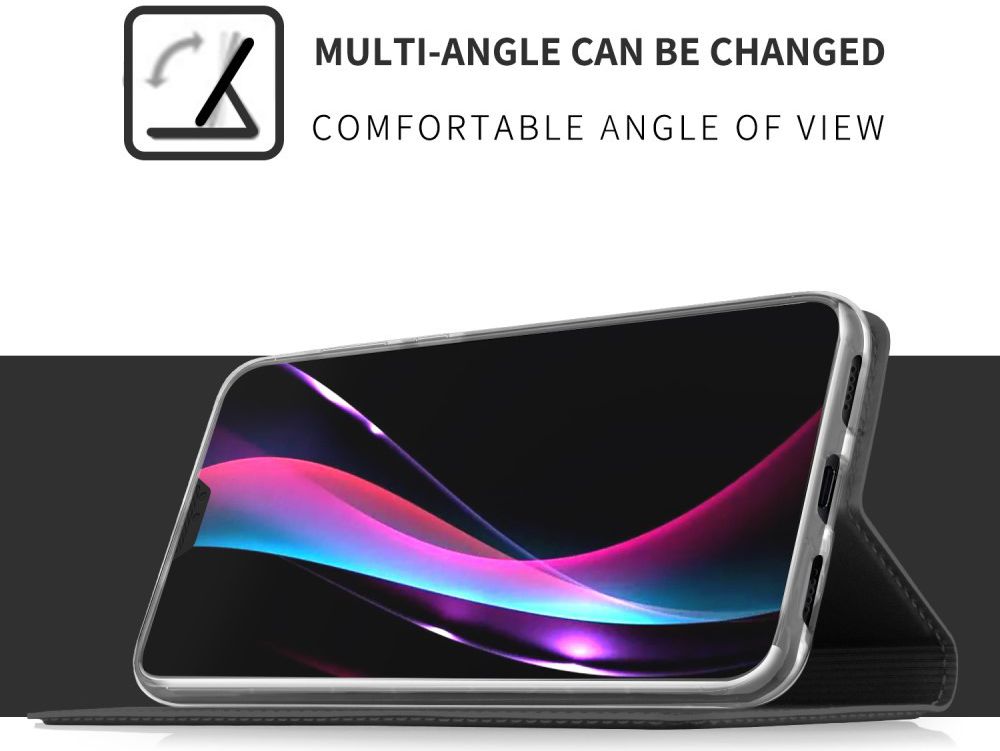 Huawei P20 Flip Hoesje met Kaart Houder Zwart afbeelding 5