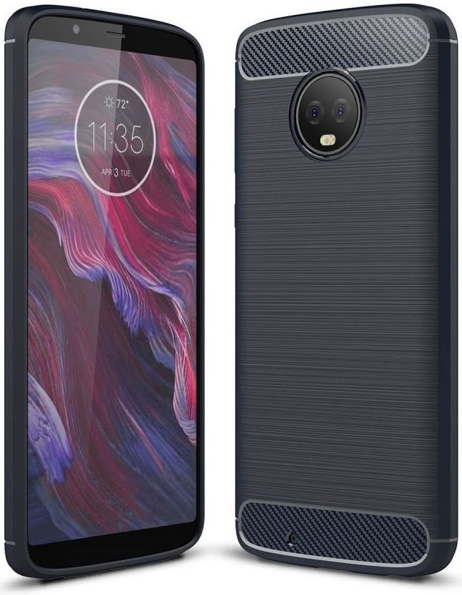 Motorola Moto G6 Geborsteld Hoesje Donker Blauw afbeelding 1