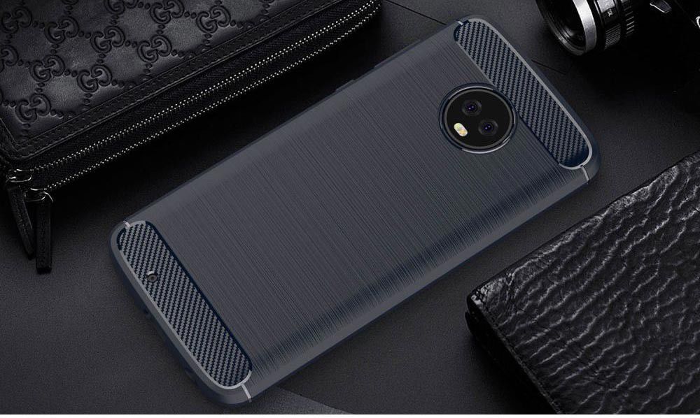 Motorola Moto G6 Geborsteld Hoesje Donker Blauw afbeelding 2