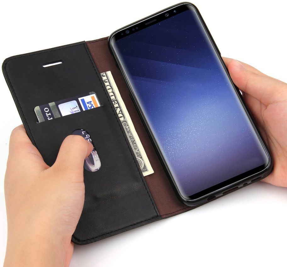 Samsung Galaxy S9 Vintage Portemonnee Hoesje Zwart afbeelding 2