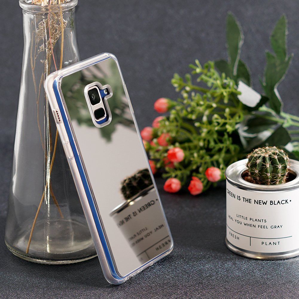 Ringke Fusion Mirror Samsung Galaxy A8 2018 Hoesje Zilver afbeelding 3