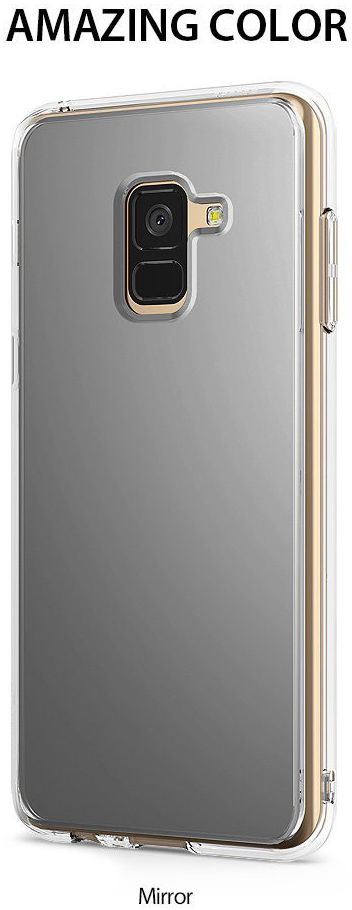 Ringke Fusion Mirror Samsung Galaxy A8 2018 Hoesje Zilver afbeelding 6