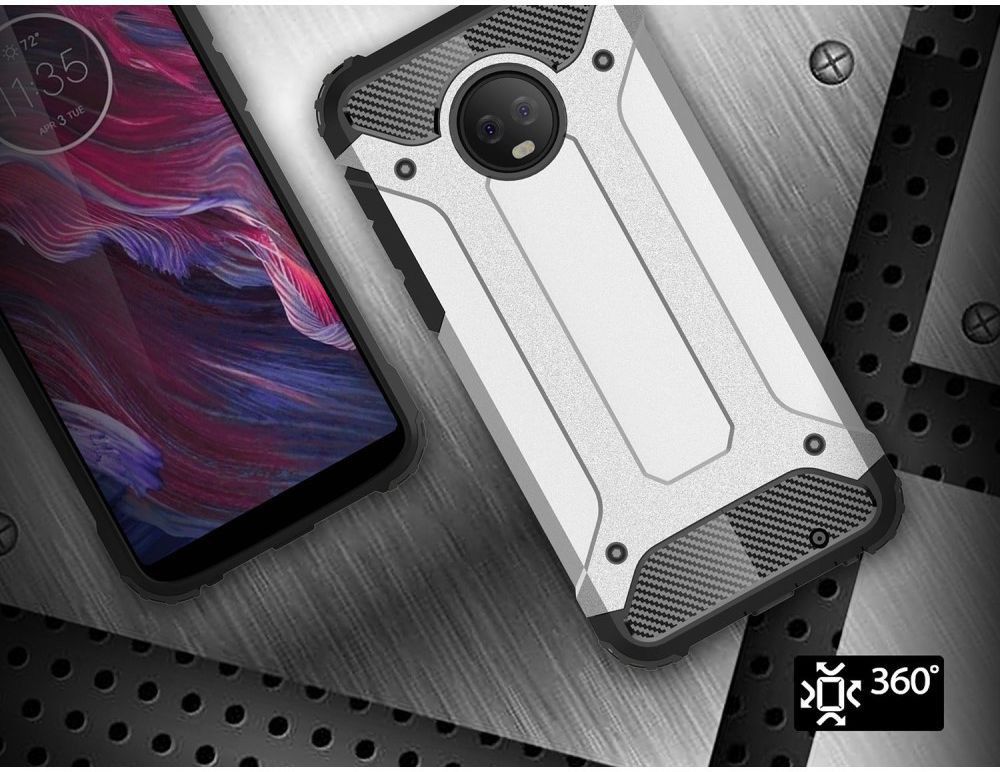 Motorola Moto G6 Plus Hybride Hoesje Zilver afbeelding 9