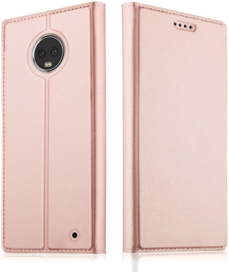Motorola Moto G6 Plus Flip Hoesje met Kaart Houder Roze afbeelding 2