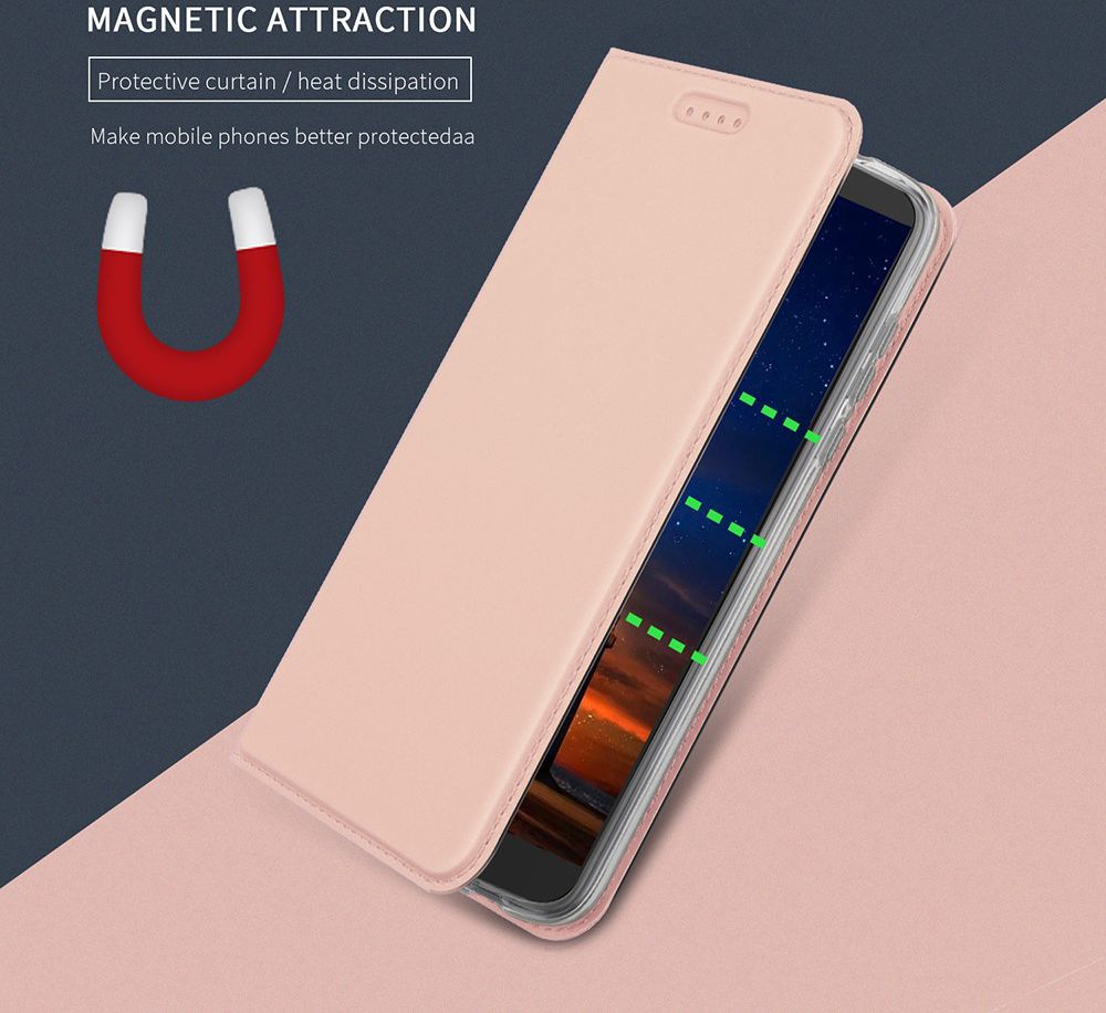 Motorola Moto G6 Plus Flip Hoesje met Kaart Houder Roze afbeelding 3