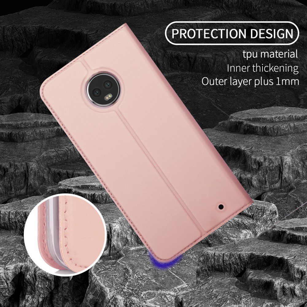 Motorola Moto G6 Plus Flip Hoesje met Kaart Houder Roze afbeelding 4