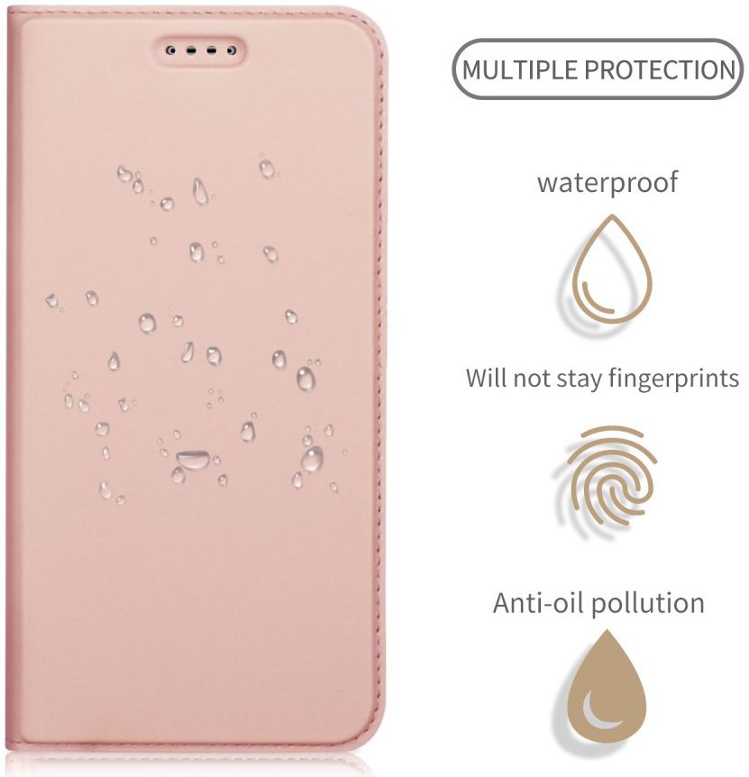 Motorola Moto G6 Plus Flip Hoesje met Kaart Houder Roze afbeelding 5