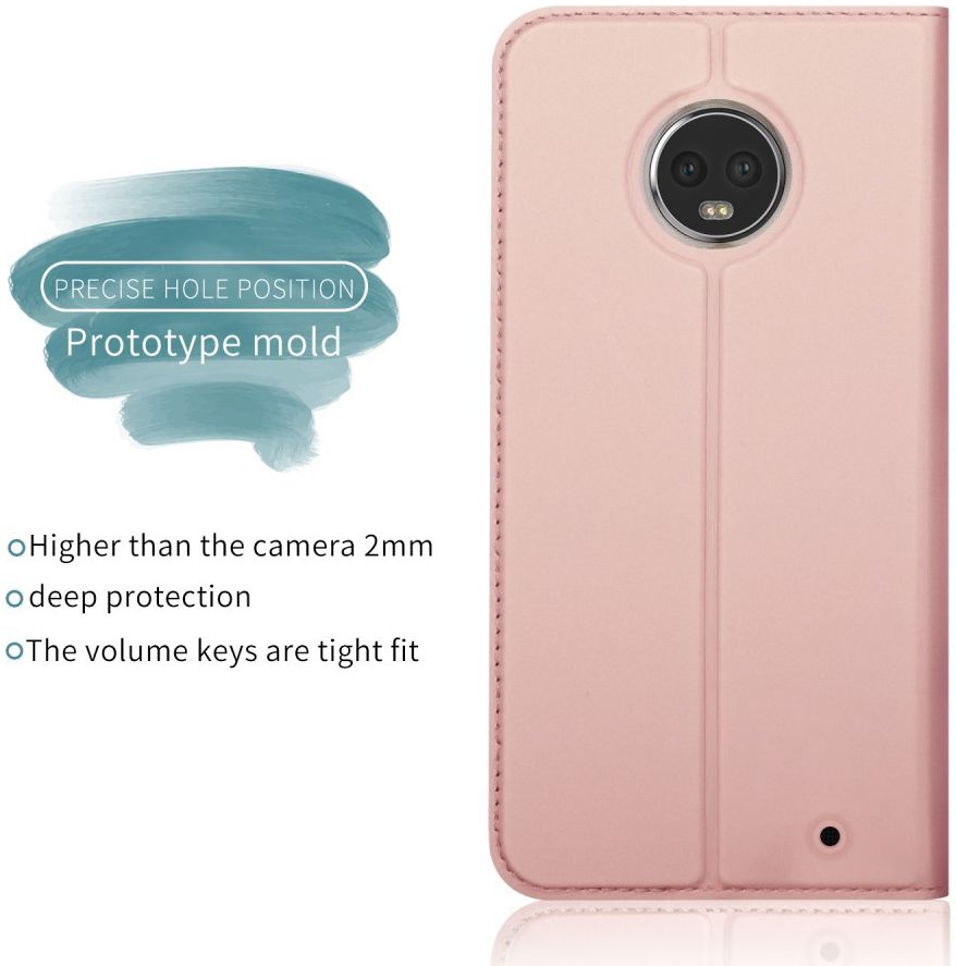Motorola Moto G6 Plus Flip Hoesje met Kaart Houder Roze afbeelding 6