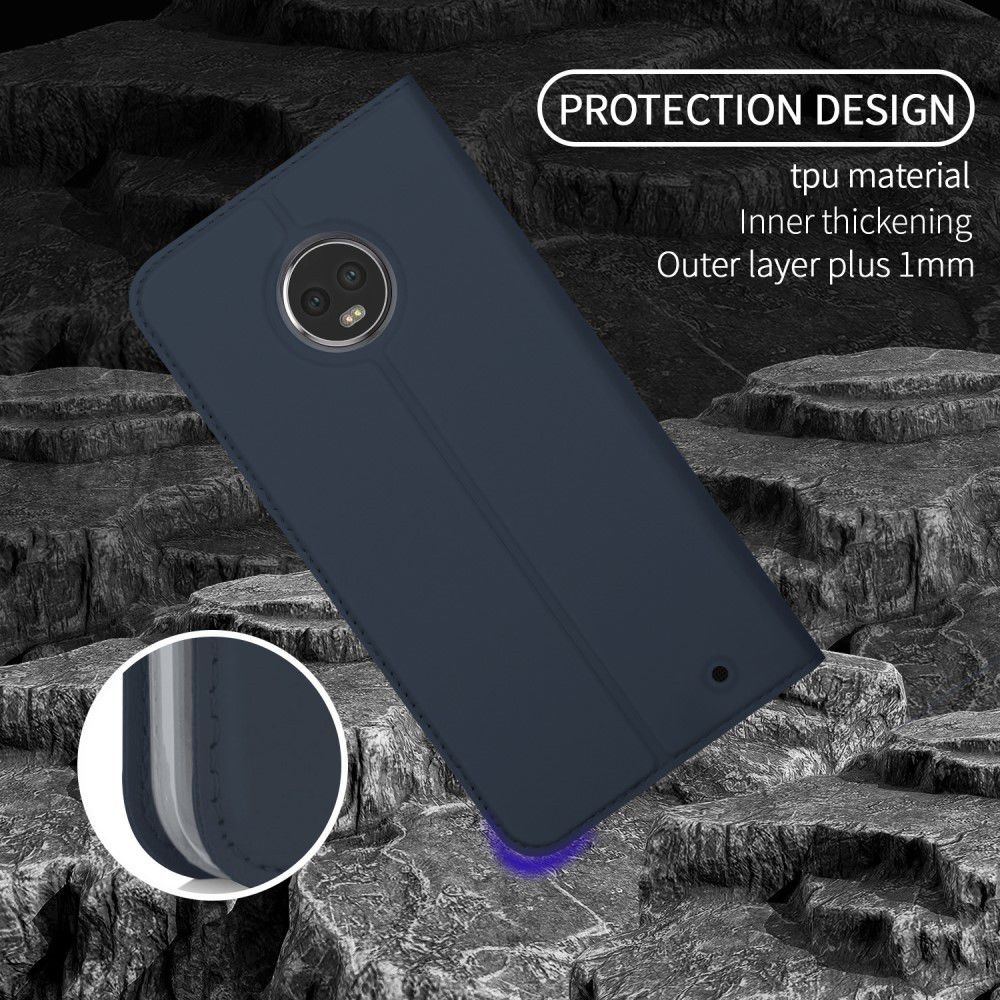Motorola Moto G6 Plus Flip Hoesje met Kaart Houder Blauw afbeelding 4