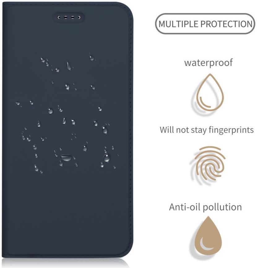 Motorola Moto G6 Plus Flip Hoesje met Kaart Houder Blauw afbeelding 5